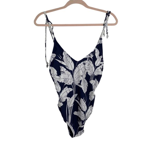 NWOT Heat Sailor Chic Navy Floral Small One Piece Boho Swim Suit - Picture 1 of 8